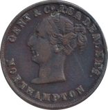 1850 FARTHING TOKEN GENT AND CO NORTHAMPTON