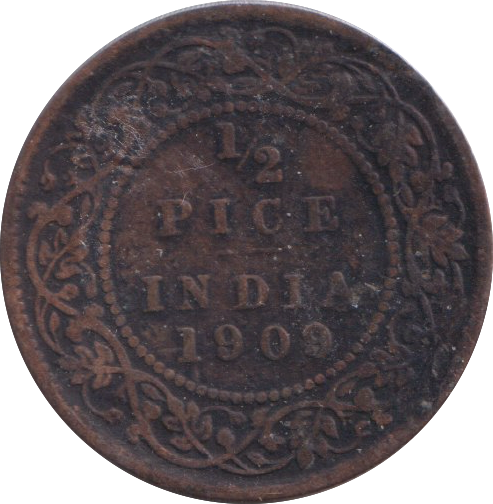 1909 1/2 PICE INDIA