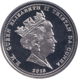 2018 CORONATION ANNIVERSARY SILVER PLATED FIVE POUND TRISTAN DA CUNHA