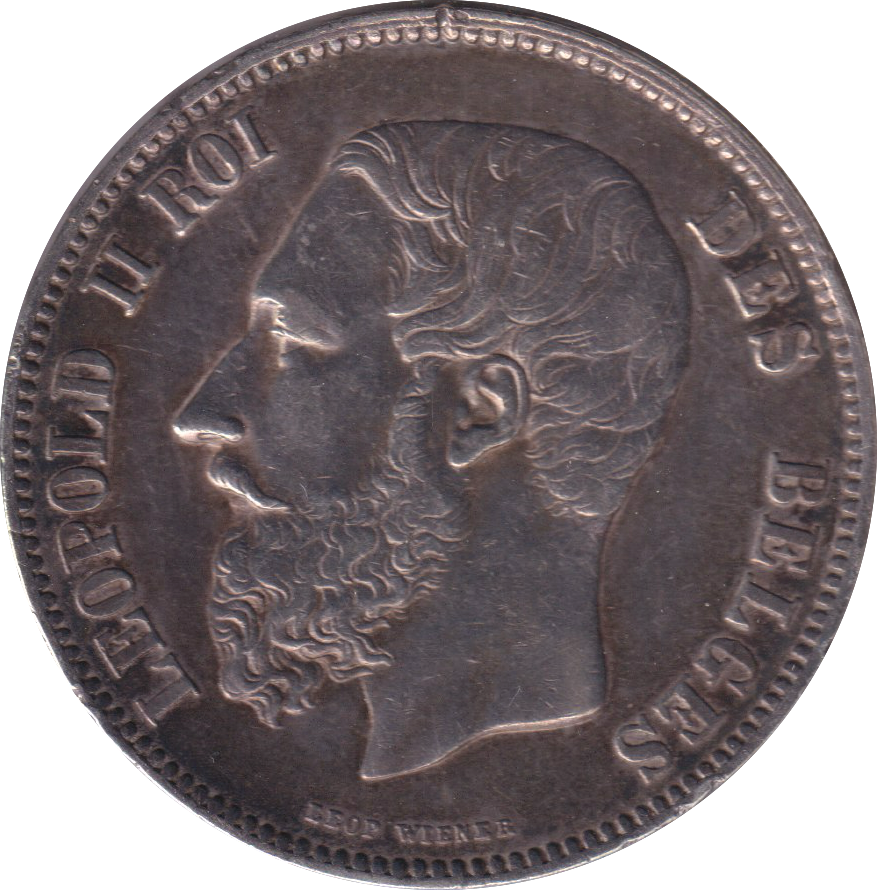 1868 SILVER 5 FRANC BELGIUM