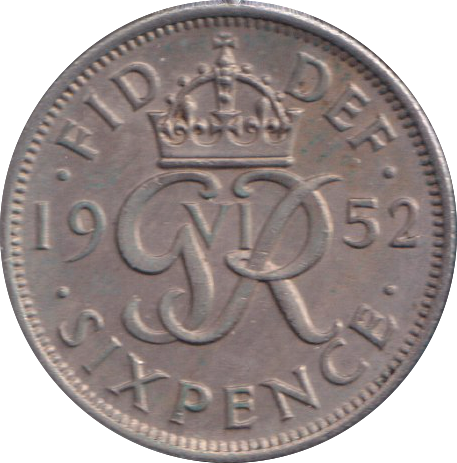 1952 SIXPENCE ( EF )