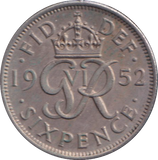 1952 SIXPENCE ( EF )