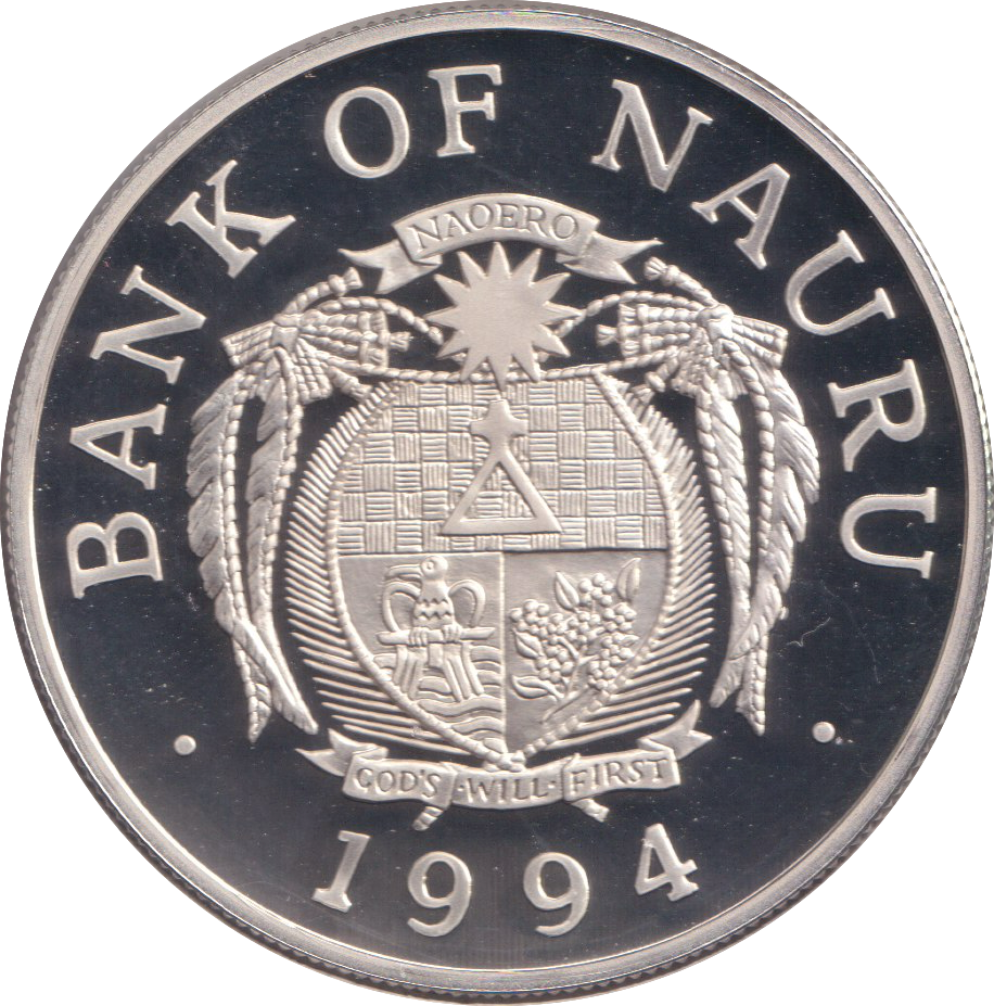 1994 SILVER PROOF TEN DOLLAR BANK OF NAURU