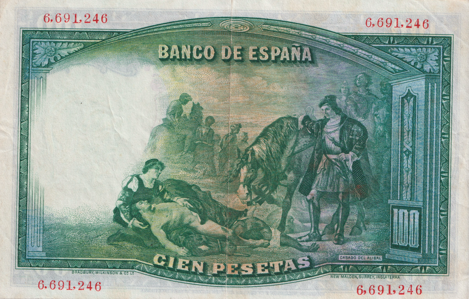 1931 100 PESTAS BANKNOTE SPAIN REF-1641