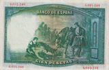 1931 100 PESTAS BANKNOTE SPAIN REF-1641