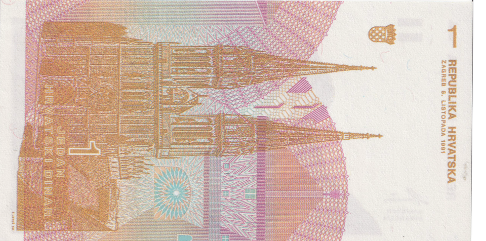 1991 CROATIA DOLLAR BANKNOTE REF-1690