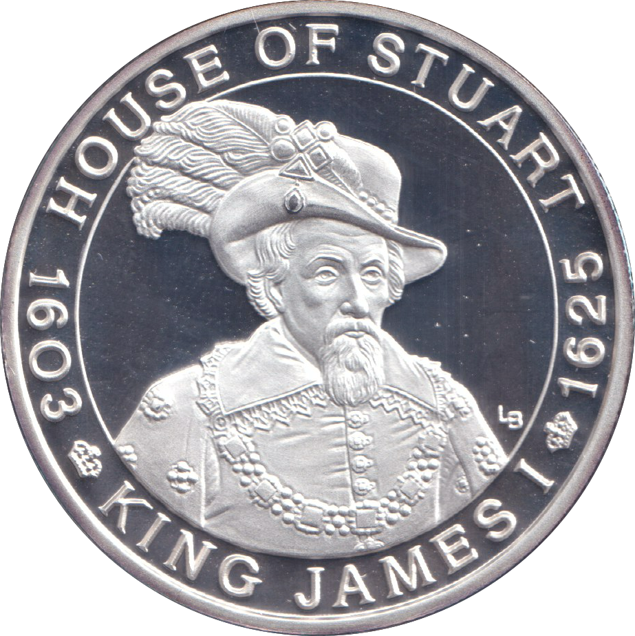 2001 SILVER PROOF 20 CROWN KING JAMES I