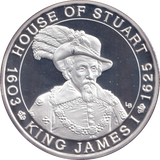2001 SILVER PROOF 20 CROWN KING JAMES I