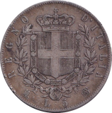 1871 SILVER 5 LIRA ITALY