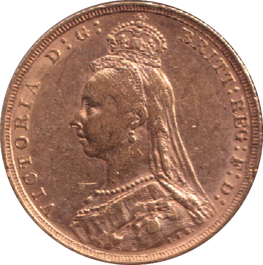 1889 GOLD SOVEREIGN ( EF )