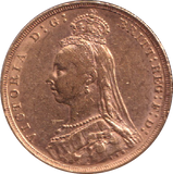 1889 GOLD SOVEREIGN ( EF )