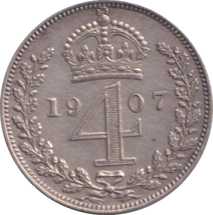 1907 UNC MAUNDY FOURPENCE
