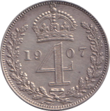 1907 UNC MAUNDY FOURPENCE
