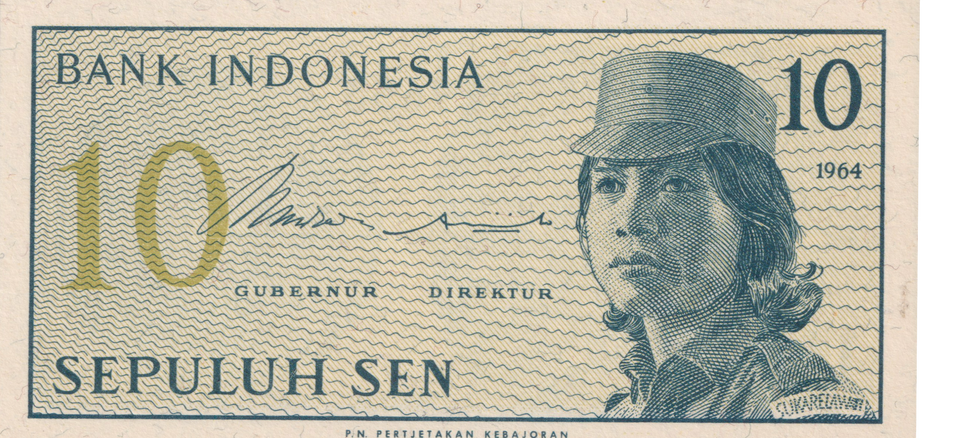 1964 INDONESIA 10 SEN BANKNOTE REF-1845