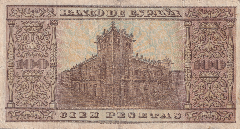 1938 100 PESTAS BANKNOTE SPAIN REF-1643