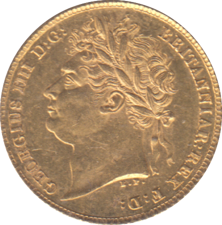 1824 GOLD HALF SOVEREIGN ( AUNC )