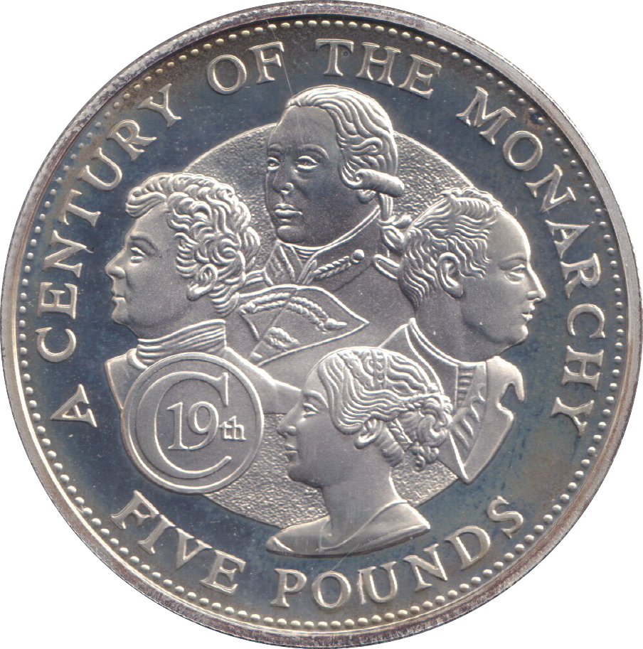 2001 SILVER PROOF FIVE POUND CENTURY OF MONARCHY