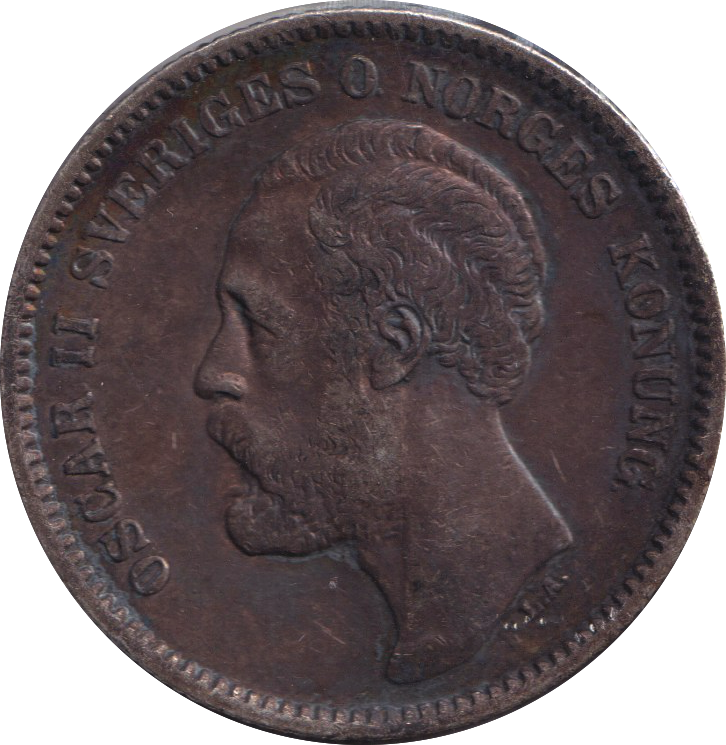1877 SILVER 2 KRONOR SWEDEN