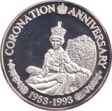1993 SILVER PROOF 20 CROWN QUEEN'S CORONATION