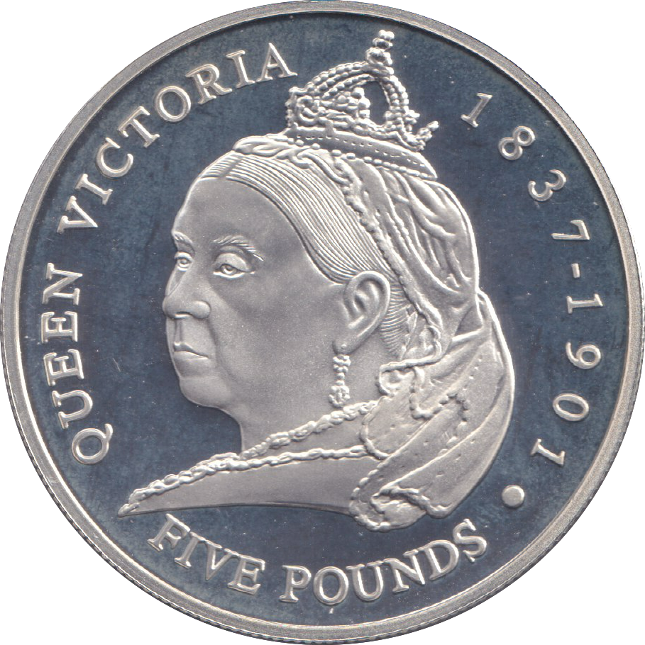 2001 SILVER PROOF FIVE POUND QUEEN VICTORIA