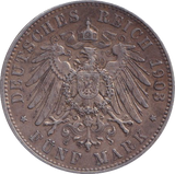 1903 SILVER 5 MARK GERMANY KINGDOM OF SAXONY