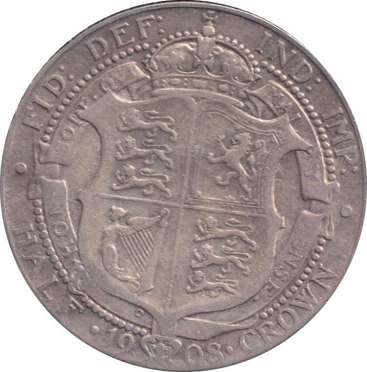 1908 HALFCROWN ( FINE )