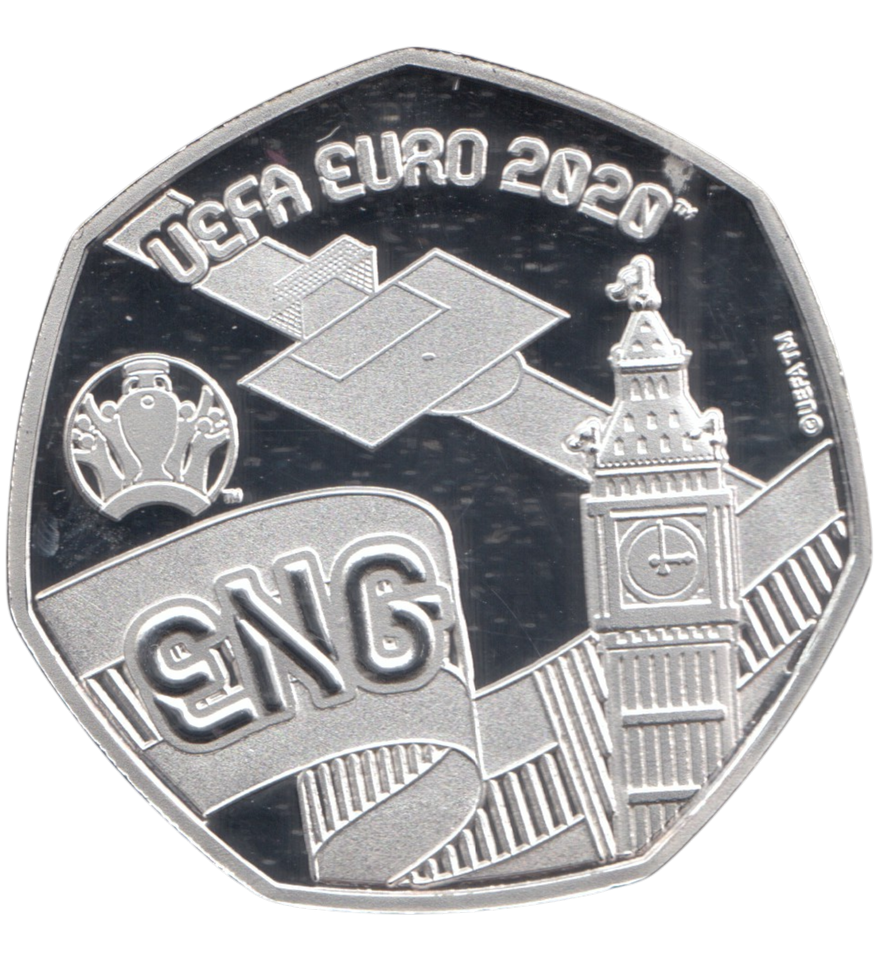 2020 SILVER PLATED 20 PENCE UEFA EURO 2020