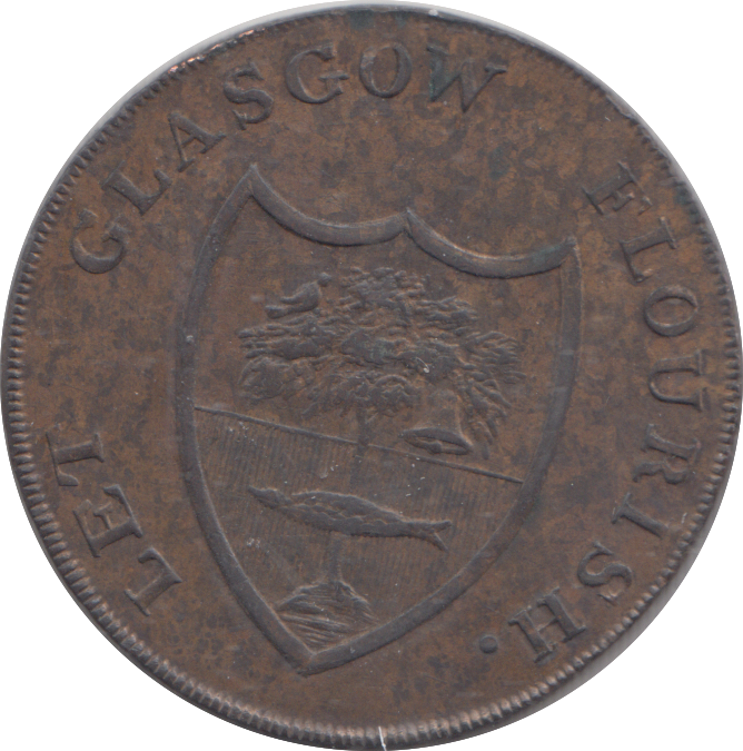 1790 GLASGOW SEA GOD HALFPENNY TOKEN