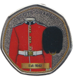 2023 50P SHAPED COIN SCOTS GUARDS