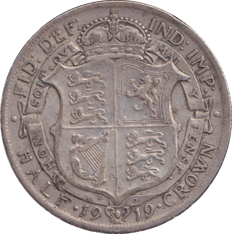 1919 HALFCROWN ( VF )