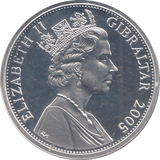 2005 SILVER PROOF FIVE POUNDS TROOPING THE COLOUR