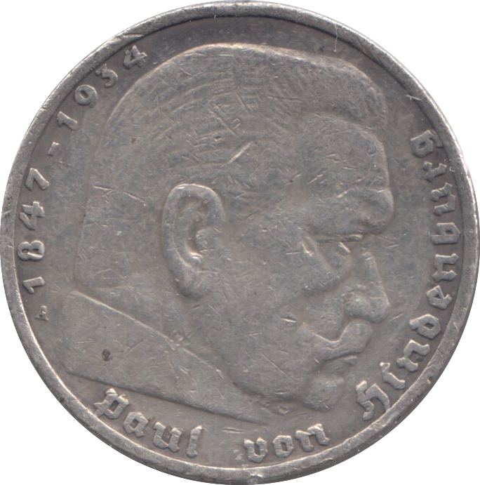 1935 SILVER GERMANY 5 MARK