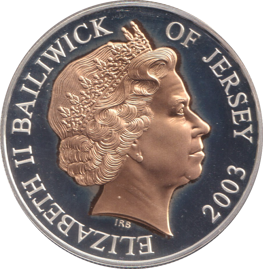 2003 SILVER PROOF FIVE POUNDS JERSEY