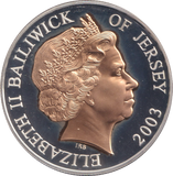 2003 SILVER PROOF FIVE POUNDS JERSEY