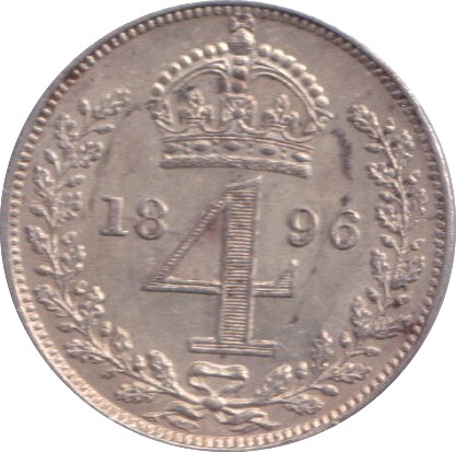 1896 EF MAUNDY FOURPENCE
