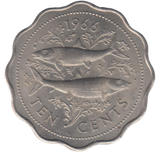 1966 BAHAMAS TEN CENTS