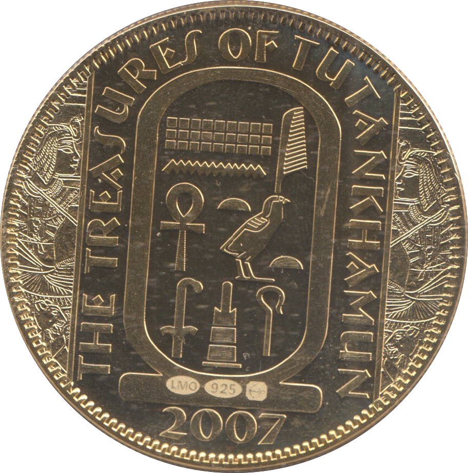 2007 SILVER PROOF GOLD PLATED THE TREASURES OF TUTANKHAMUN MEDALLION