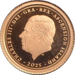 2025 GOLD PROOF FIVE POUND ASCENSION ISLAND