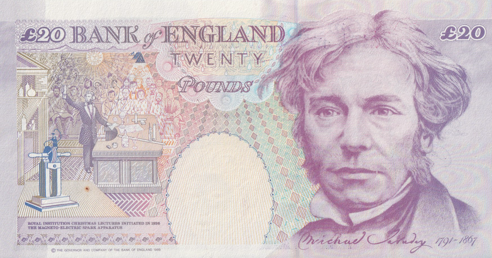TWENTY POUNDS BANKNOTE KENTFIELD REF £20-19 ( AUNC )