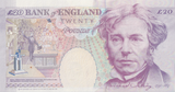 TWENTY POUNDS BANKNOTE KENTFIELD REF £20-19 ( AUNC )
