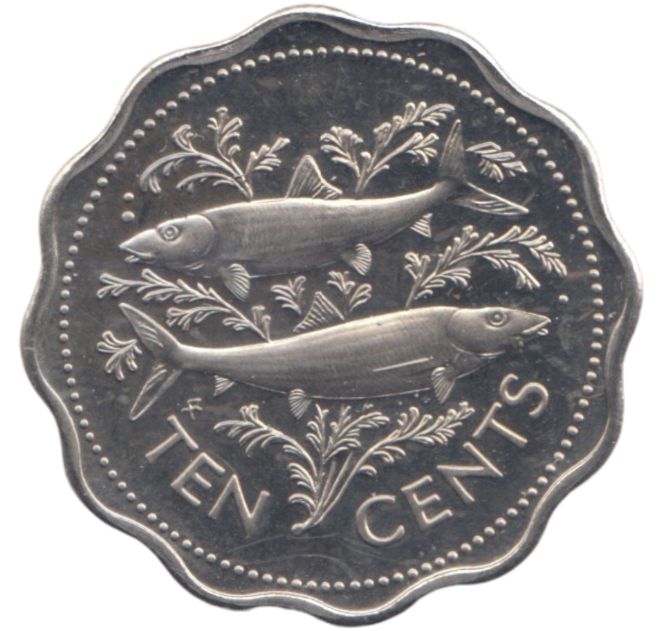 1974 BAHAMAS TEN CENTS