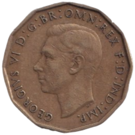 1946 THREE PENCE ( FINE ) REF-19