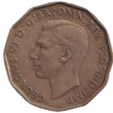 1946 THREE PENCE ( FINE ) REF-22
