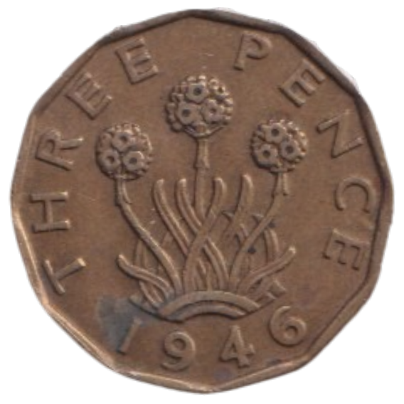 1946 THREE PENCE ( FINE ) REF-6