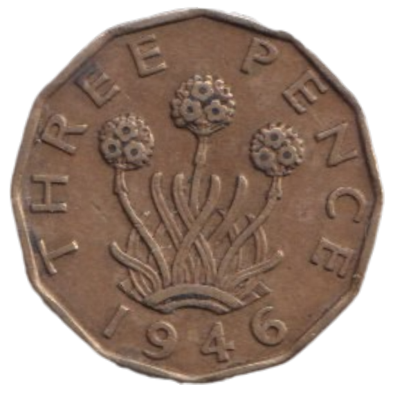 1946 THREE PENCE ( FINE ) REF-13
