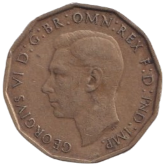1946 THREE PENCE ( FINE ) REF-1