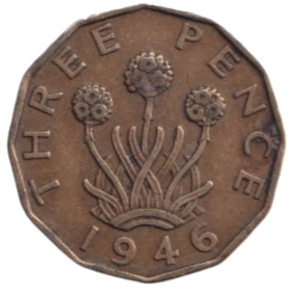 1946 THREE PENCE ( FINE ) REF-16
