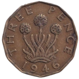 1946 THREE PENCE ( FINE ) REF-16