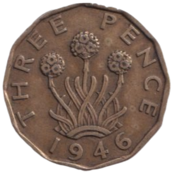 1946 THREE PENCE ( FINE ) REF-17