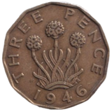 1946 THREE PENCE ( FINE ) REF-9